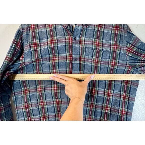 LL Bean Men’s Scotch Plaid Flannel Traditional 'Grey Stewart’ Button Up Shirt L - Picture 7 of 8